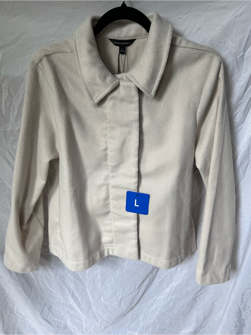 NWT Banana Republic Cream Brushed Shacket Jacket Size L